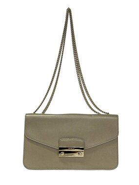 FURLA Julia Gold Leather Shoulder Bag